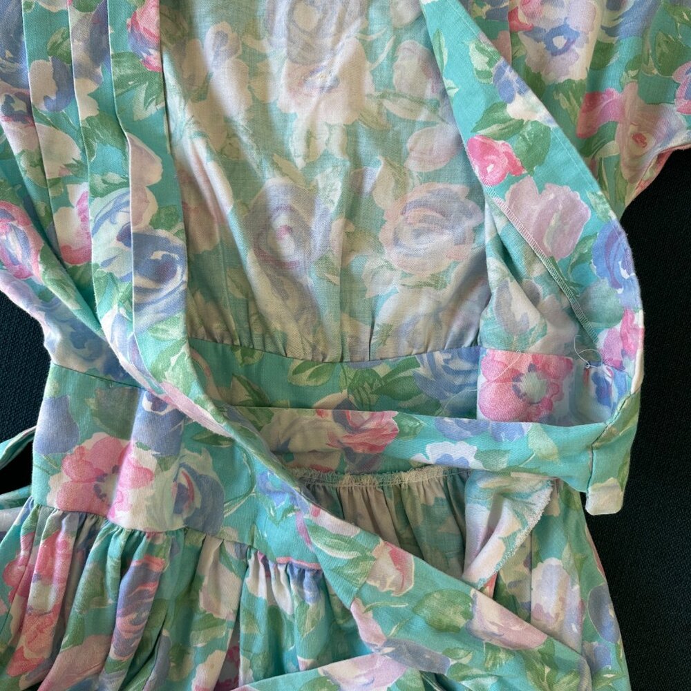 Vintage Impromptu Floral Wrap Dress Medium - Picture 6 of 10